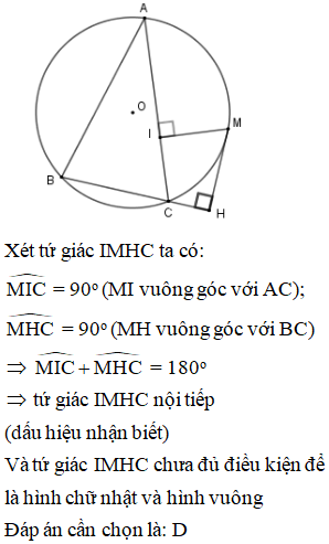 Cho tam giác ABC nhọn nội tiếp đường tròn O M là điểm thuộc cung nhỏ AC