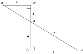 Cho hình vẽ:  Giá trị biểu thức x – y là: A. 5  B. 3  C. 4  D. 2 (ảnh 1)