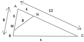Cho hình vẽ dưới đây, tính giá trị của x?  A. x = 4  B. x = 16  C. x = 10  D. x = 14 (ảnh 1)