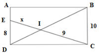 Cho biết ABCD là hình chữ nhật. Tìm x. A. 7,2  B. 3,6  C. 14,4  D. 1,8 (ảnh 1)