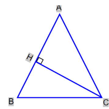 Hãy viết tên đáy và đường cao tương ứng của hình tam giác trên:  Trong hình tam giác ABC: (ảnh 1)