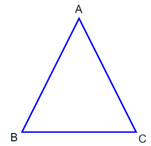 Ba góc của hình tam giác ABC là: (ảnh 1)