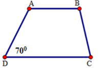 Hình thang ABCD (AB // CD) có số đo góc D bằng 70 độ, số đo góc A là (ảnh 1)