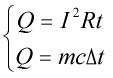 Khi cho cường độ dòng điện I2 = 2A chạy qua thì trong thời gian đó nhiệt độ của thanh tăng thêm là Δt2 bằng: (ảnh 1)