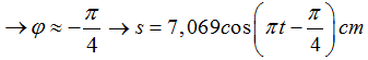 Một con lắc đơn dao động điều hòa có chu kì dao động T = 2s.Viết phương trình dao động của con lắc biết rằng tại thời điểm ban đầu, (ảnh 2)