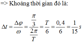 Lấy g= pi^2m, s^2= 10cm/ s^2. Khoảng thời gian ngắn nhất giữa hai lần công suất tức thời của lực đàn hồi bằng 0 là: (ảnh 4)
