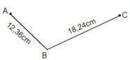  Cho đường gấp khúc ABC có số đo như hình vẽ. Tính độ dài đường gấp khúc ABC (ảnh 1)