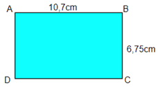  Cho hình chữ nhật có số đo như hình vẽ Tính chu vi hình chữ nhật ABCD (ảnh 1)