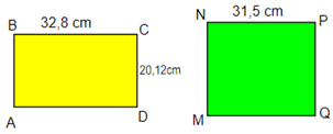 Cho hình chữ nhật ABCD và hình vuông MNPQ có số đo như hình vẽ. . Vậy chu vi hình chữ nhật ABCD  ? (ảnh 1)