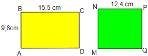 Cho hình chữ nhật ABCD và hình vuông MNPQ có số đo như hình vẽ. . Vậy chu vi hình chữ nhật ABCD  ?  chu vi (ảnh 1)