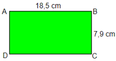 Cho hình chữ nhật ABCD có số đo như hình vẽ Tính chu vi hình chữ nhật ABCD  A. 52, 5 cm (ảnh 1)