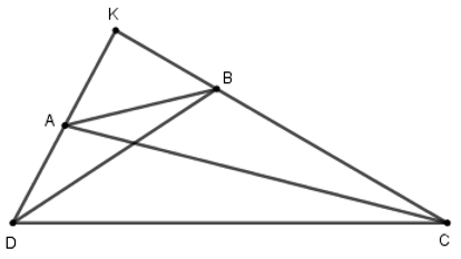 Tứ giác ABCD có góc C + góc D  = 90 độ . Chọn câu đúng. A. AC^2 + BD^2 = AB^2 – CD^2 (ảnh 2)