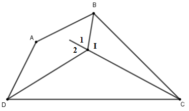 Tứ giác ABCD có góc A + góc C  = 60 độ. Các tia phân giác của các góc B và D cắt (ảnh 2)