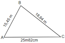 Cho tam giác ABC có số đo như hình vẽ Tính chu vi tam giác ABC (ảnh 1)