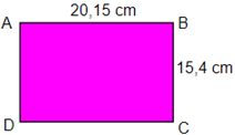 Cho hình chữ nhật ABCD có số đo như hình vẽ Tính diện tích hình chữ nhật ABCD  A. 310, 3 (ảnh 1)