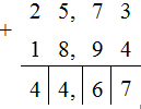 25, 73 + 18, 94 = Thực hiện phép cộng như cộng các số tự nhiên. (ảnh 2)