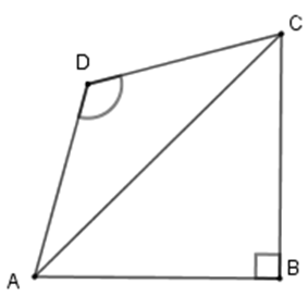 Tứ giác ABCD có AB = BC, CD = DA, góc B = 90 độ ;góc  D = 120 độ. Hãy chọn (ảnh 2)