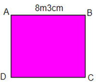  Cho hình vuông ABCD có số đo như hình vẽ. Tính chu vi hình vuông ABCD  A. 32,12 m (ảnh 1)