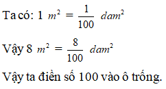  8 m^2 = 8/... dam^2 (ảnh 1)