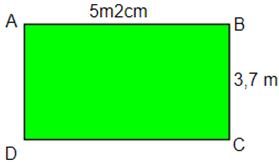 Cho hình chữ nhật ABCD có số đo như hình vẽ . Tính chu vi hình vuông ABCD A. 16,44 m (ảnh 1)