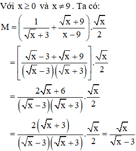 Lựa chọn đáp án đúng nhất Với x lớn hơn hoặc bằng 0 và x khác 9. Cho 1/ căn x+ 3 (ảnh 1)