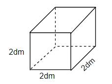  Cho hình lập phương có số đo như hình vẽ. Tính diện tích xung quanh của hình lập phương đó. (ảnh 1)