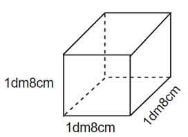 Cho hình lập phương có số đo như hình vẽ. Tính thể tích của hình lập phương đó. A. 5532cm^ 3  (ảnh 1)