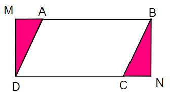 Cho hình vẽ: Biết AB = 28cm chu vi hình chữ nhật MBND = 96cm, chiều rộng bằng 1/ 2 chiều dài. (ảnh 1)