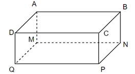 Điền đáp án đúng vào ô trống:   Hình hộp chữ nhật trên có những cạnh A. AB = MN = QP = DC (ảnh 1)