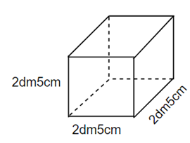 Cho hình lập phương có số đo như hình vẽ. Tính thể tích của hình lập phương đó. A. 15525cm^ 3 (ảnh 1)