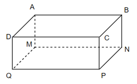 Điền đáp án đúng vào ô trống: Hình hộp chữ nhật trên có những cạnh bằng nhau là: A. AB = MN = QP = DC (ảnh 1)