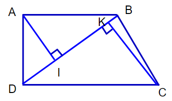   Tính diện tích mảnh đất như hình dưới đây BD = 25,4m; AI = 12,5m; CK = 15,8m (ảnh 1)