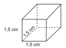  Cho hình lập phương có số đo như hình vẽ. Vậy thể tích của hình lập phương đó là: …cm^ 3 (ảnh 1)