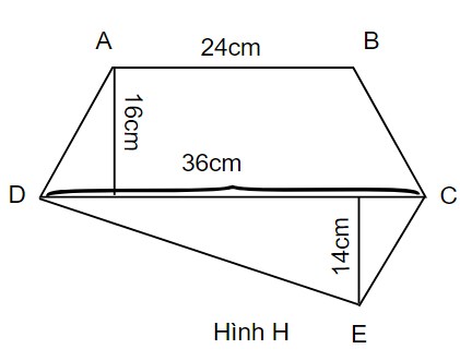   Một mảnh đất có dạng kích thước như hình H và có kích thước như đã ghi trên hình. (ảnh 1)