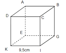  Cho hình lập phương có kích thước như trên Hãy tính diện tích 6 mặt của hình lập phương trên (ảnh 1)