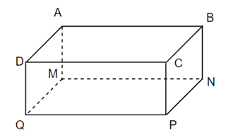  Hình hộp chữ nhật trên có những cạnh bằng nhau là A. AB = MN = QP = DC (ảnh 1)