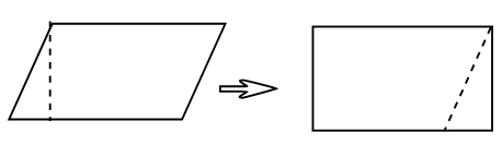   Một hình bình hành có diện tích là 60cm^2 và được cắt ghép thành hình chữ nhật. Tính chu vi hình chữ nhật (ảnh 1)
