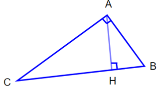  Cho hình tam giác ABC có góc A vuông, đường cao AH. Cạnh BC = 60dm, chu vi hình tam giác ABC là 140dm. (ảnh 1)