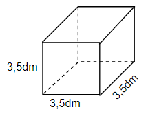  Cho hình lập phương có số đo như hình vẽ. Tính diện tích xung quanh của hình lập phương đó. (ảnh 1)