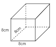 Cho hình lập phương có số đo như hình vẽ  Tính thể tích của hình lập phương đó. A. 64cm^ 3  (ảnh 1)