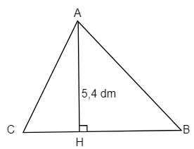 Cho tam giác ABC có số đo như hình vẽ Biết độ dài cạnh BC lớn hơn độ dài cạnh AH là 12 cm.  (ảnh 1)