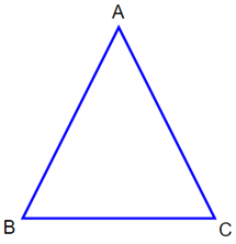  Hãy kể tên ba góc của hình tam giác trên Ba góc của hình tam giác ABC là: (ảnh 1)