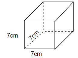  Cho hình lập phương có số đo như hình vẽ. Tính thể tích của hình lập phương đó. (ảnh 1)