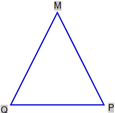 Hãy kể tên ba đỉnh của hình tam giác trên: Đỉnh M  B. Đỉnh P  C. Đỉnh Q (ảnh 1)