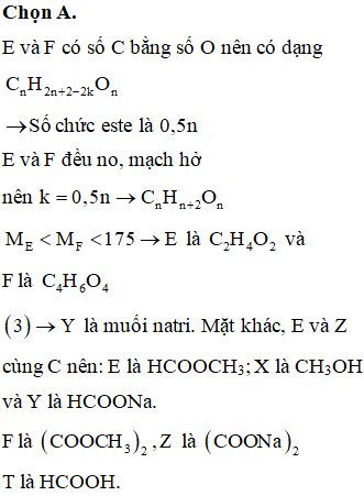 Cho các sơ đồ phản ứng: (1) E + NaOH -> X + Y (ảnh 1)