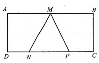 một mảnh bìa hình chữ nhật ABCD với AB=4a, AD=2a (ảnh 1)