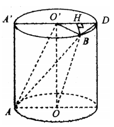 Cho hình trụ có các đáy là hai hình tròn tâm O và O’ (ảnh 1)