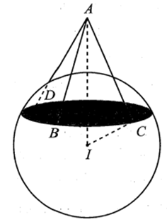 Trong không gian Oxyz, cho điểm A(2;2;2) và mặt cầu (ảnh 1)