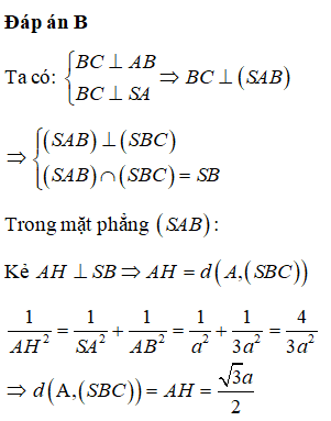 Cho hình chóp S.ABCD có đáy là hình vuông cạnh căn bậc hai của ba a (ảnh 2)