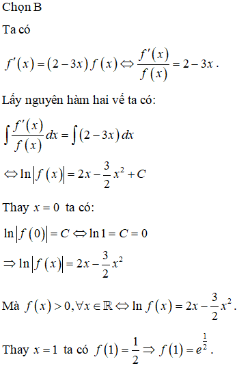 Cho hàm số f(x) có đạo hàm liên tục trên R và thỏa mãn (ảnh 1)